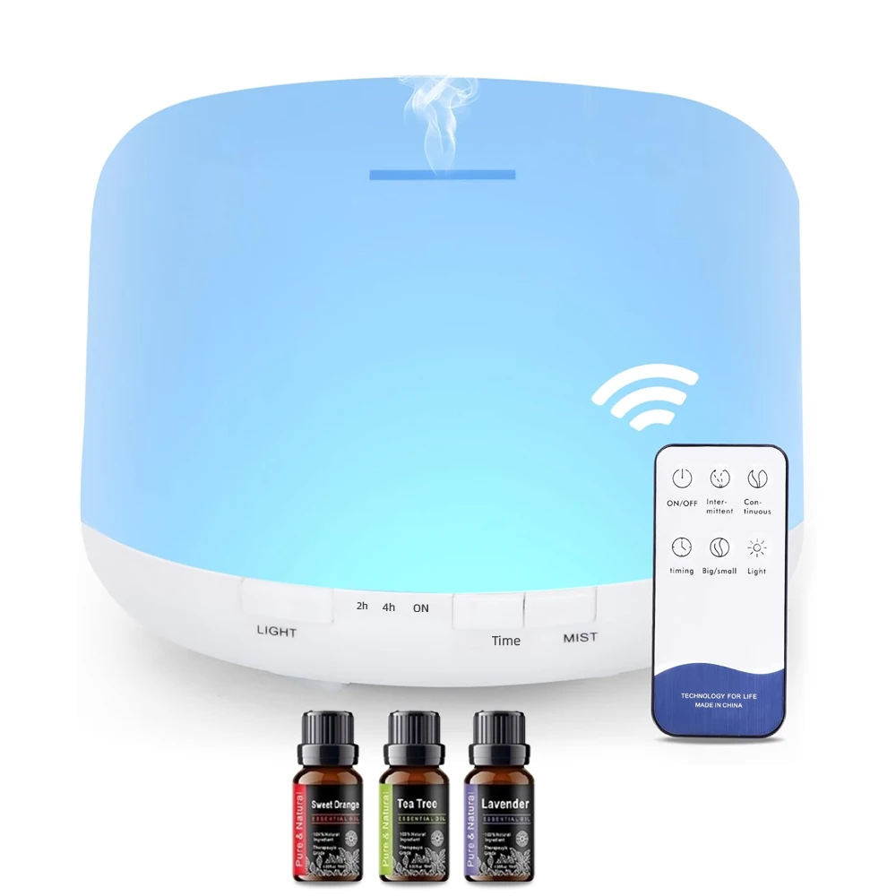 Difusor de óleo essencial 300ML com controle remoto, aromathera ultrassônica sem BPA