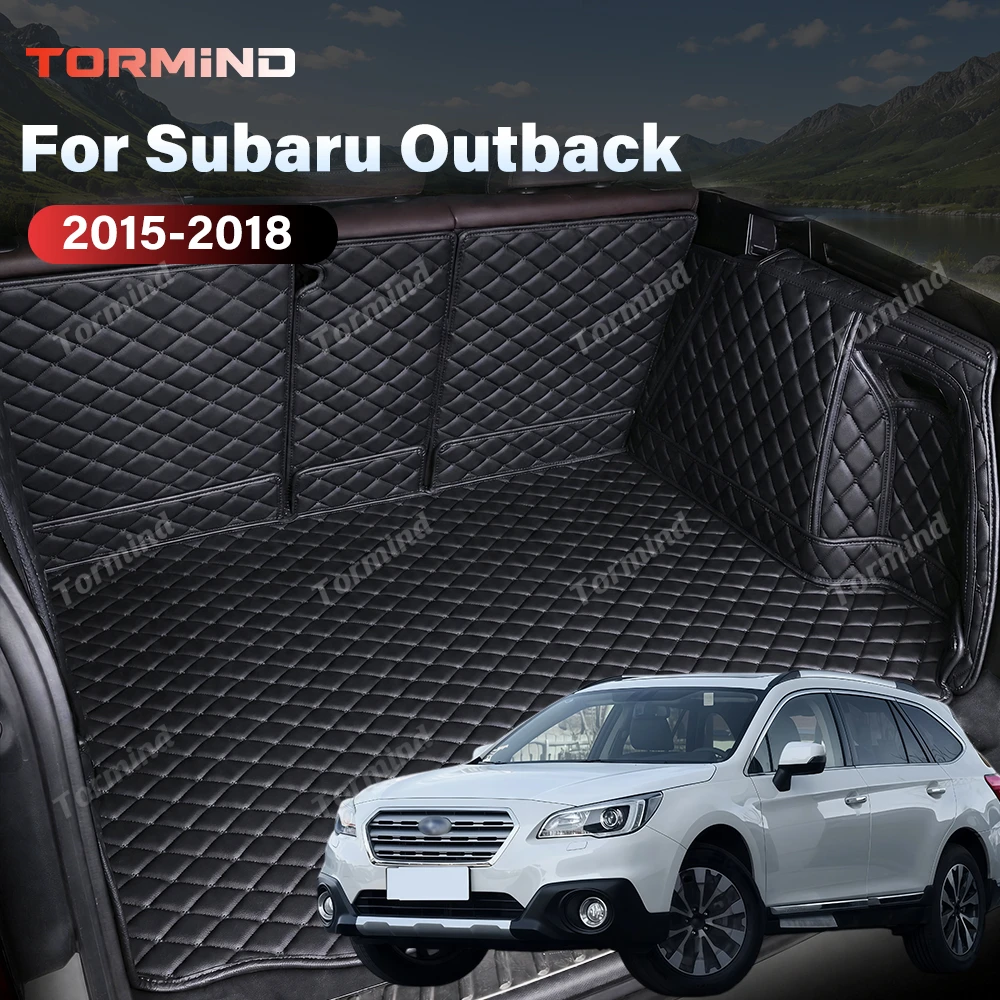 Tormind For Subaru Outback 2015-2018 17 16 Car Trunk Mats Carpet Cargo Liner Car Backrest Pad Interior Accessories Protector