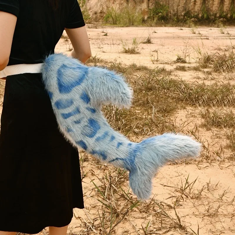 Handwork Furry Shark Tails Fish Fursuit Cosplay Prop Performance Faux Fur Tail Anime Lolita Party Accessories Halloween Roleplay view 3