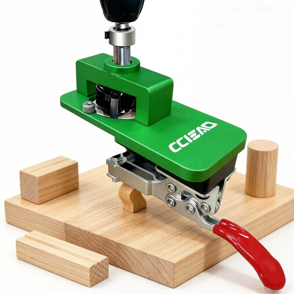 

35mm Cabinet Door Hinge Positioning Fixture, Aluminum Alloy Hidden Hinge Hole Opener, Precise and Efficient Woodworking Tool