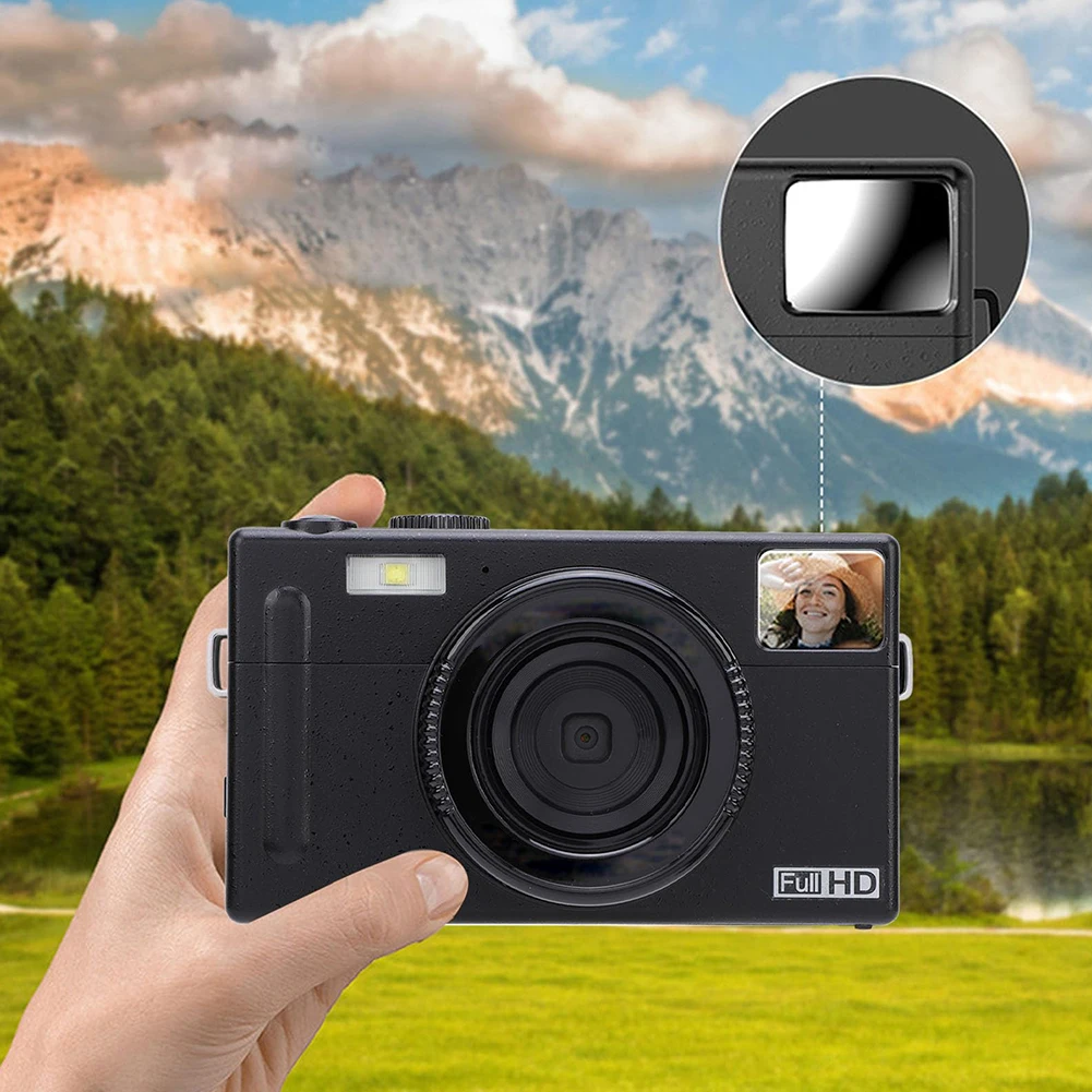 Câmera digital 48MP Vlogging Camera FHD 1080P Gravador de vídeo Zoom 16X para adolescentes adultos iniciantes