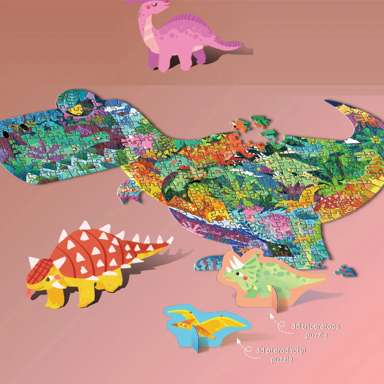 Zabawki dla dzieci puzzle 3d puzzle dla zwierząt dla 6 + lat puzzle dla piratów dinozaurów gry planszowe Montessori zabawki edukacyjne dla dzieci