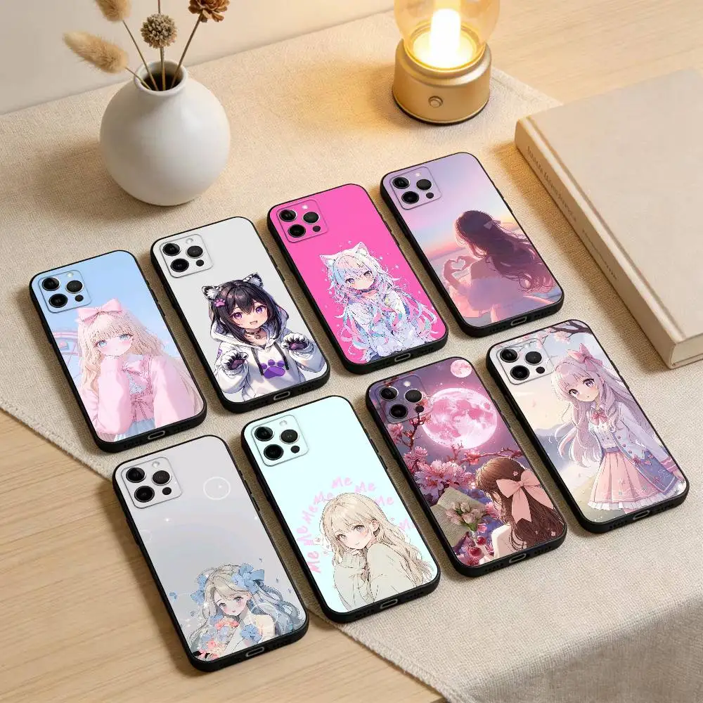 

Beauty-Pink-Gir-Art Phone Case For iPhone 17,16,15,14,13,12,11 Plus,Pro Max,XS,Soft Silicone Black Cover