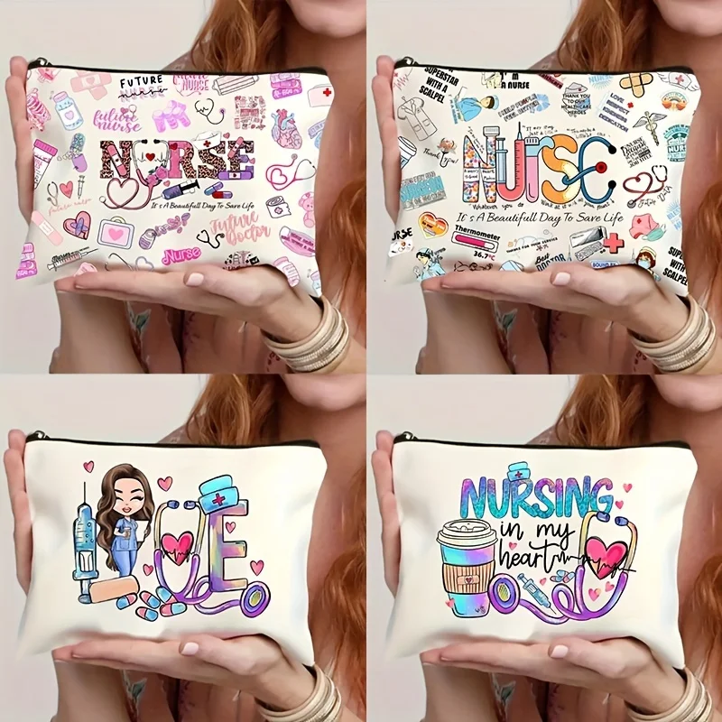 

Косметичка с мультяшным дизайном медсестры, легкая, для хранения косметики, кошелек для косметики, 1 шт.