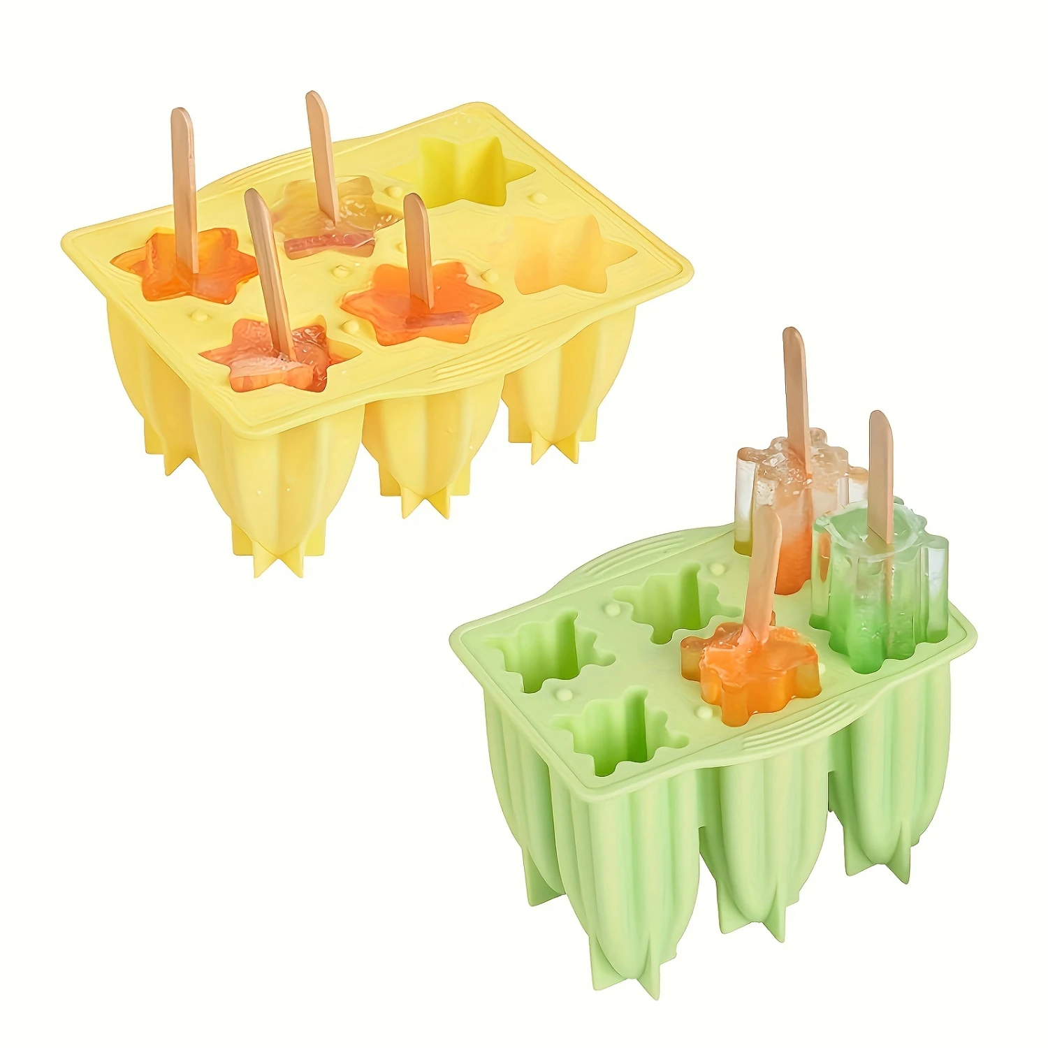 2-Piece Silicone Popsicle Molds With Lids - Bpa Free, Reusable Ice  Makers For Homemade Treats, Perfect For Graduation Parties &