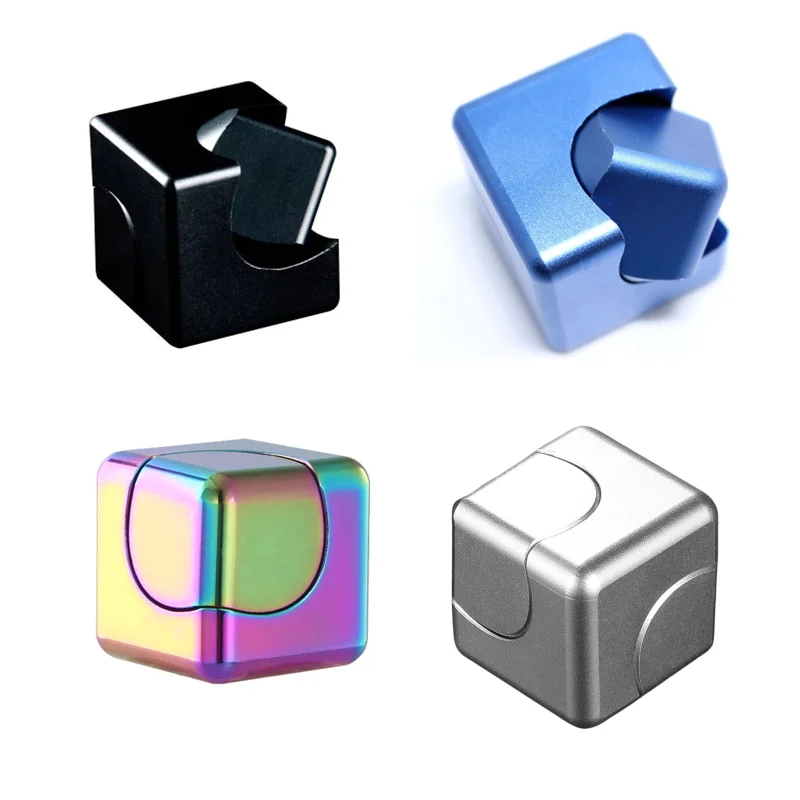 Hand Spinner Fingertip Square Magic Dice Toys, Alliage de métal, pouvez-vous ro souligné, Rotation des instituts, Jouets pour enfants et adultes,