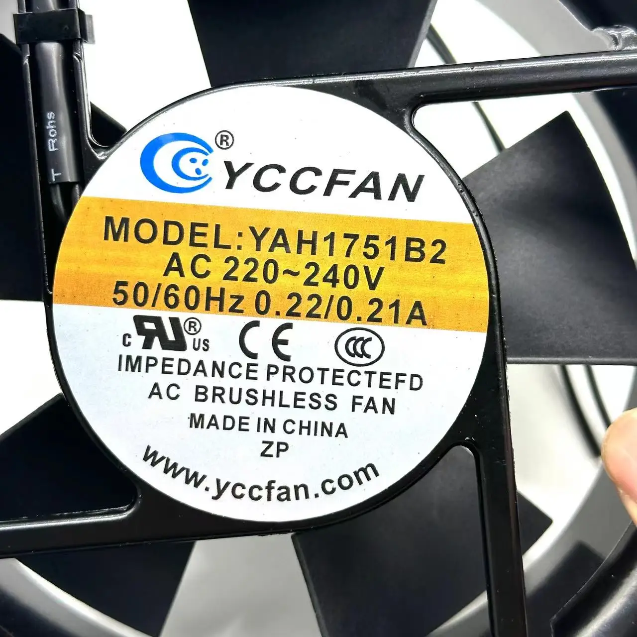 Imagem -03 - Yccfan Yah1751b2 ac 220v 0.22a 172x150x51 mm Ventilador de Refrigeração do Servidor de Fios