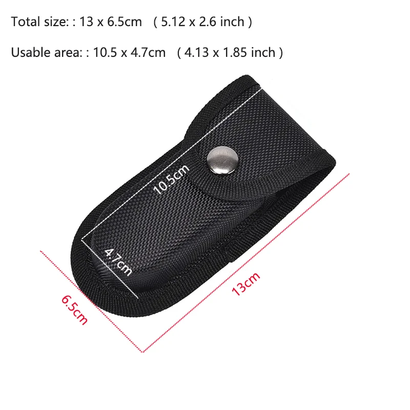 Black Sheath Fold Knife Plier Bag Pouch Case Sheath Nylon Belt Loop Pocket Carry Storage Flashlight Holder Waist Pack