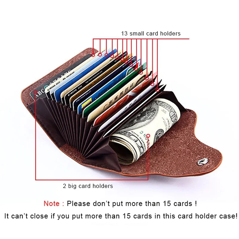 Genuine Leather Unisex Business Card Holder Wallet Bank Credit Card Case id Holder Bag Men Women Cardholder Minimalist Wallet