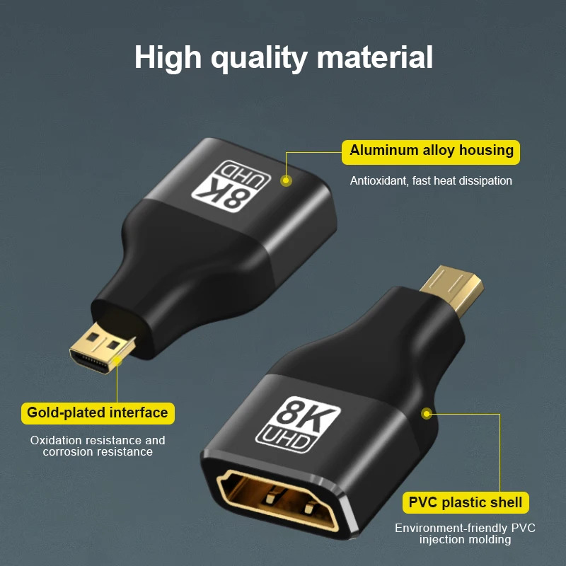 HDMI 2.1 Cable Adapter 8K 60HZ 4K 120HZ Mini Micro hdmi to hdmi Converter Male to Female for ps5 ps4 pc HDTV projectors laptop