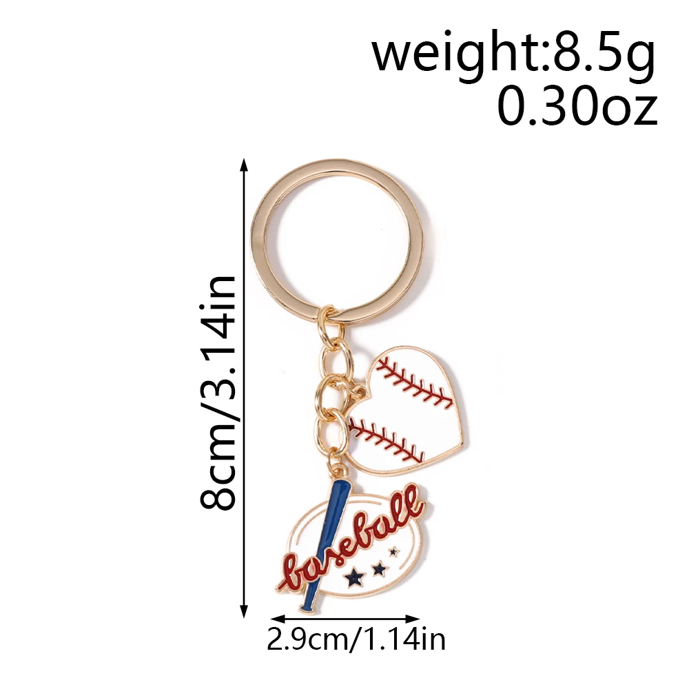 Aihua Niedlicher 'I Love Baseball' Schlüsselanhänger für Frauen Baseball-Handschuh Hut Schlüsselring Handtaschenanhänger Schmuck Geschenke Schmuckstücke – Detail 1