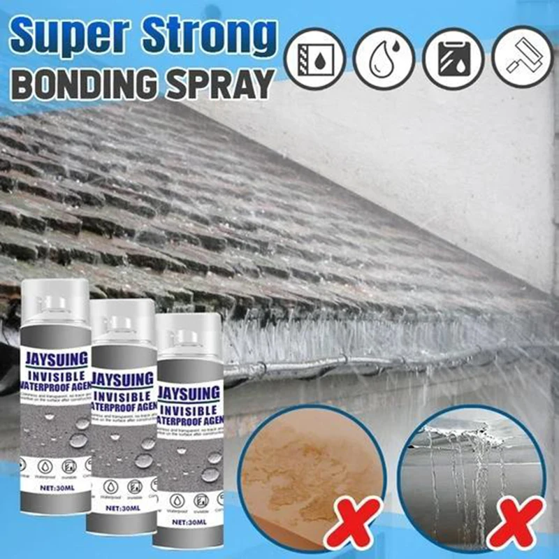 

1/3pcs 30ml Super Strong Bonding Spray Waterproofing Instantly Seal Repair Broken Surfaces For External Wall Roofing