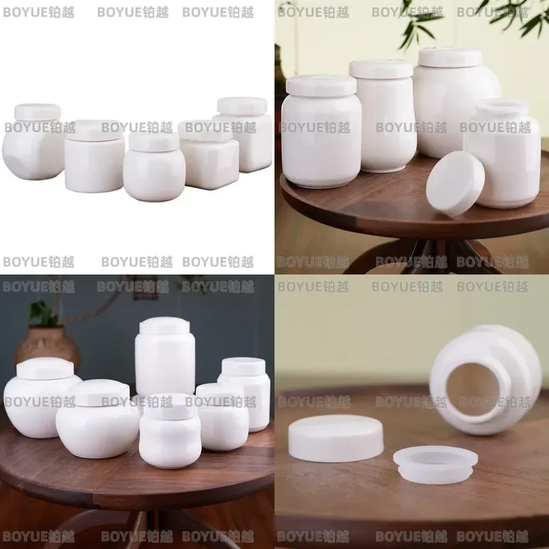 White Ceramic Pet Urn Silicone Sealed Ash Container Moisture Proof Memorial Keepsake Box for Dog Cat Cremation Remains