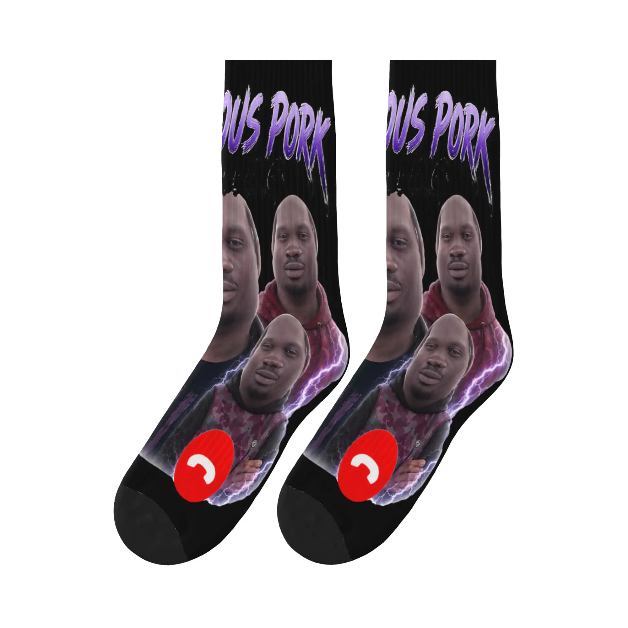 Dequavious Pork is Calling Cursed Memes Bootleg Memes Stockings Women Men Socks Gothic Socks Autumn Running Non Slip Socks