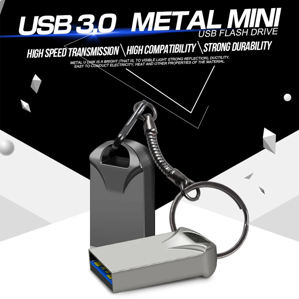 High Speed USB Flash Drives, Metal Cle, Silver Pen Drive, Tipo C Pendrive, USB 3.0, 512GB, 1TB, 2TB, 64GB, Frete Grátis, Novo