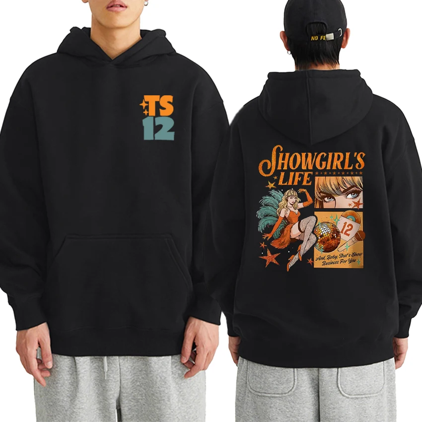 

TS New Album the Life of a Showgirl 2025 Double Sided Print Sweatshirt Long sleeve Women Men Fleece Harajuku Loose Hoodie Unisex