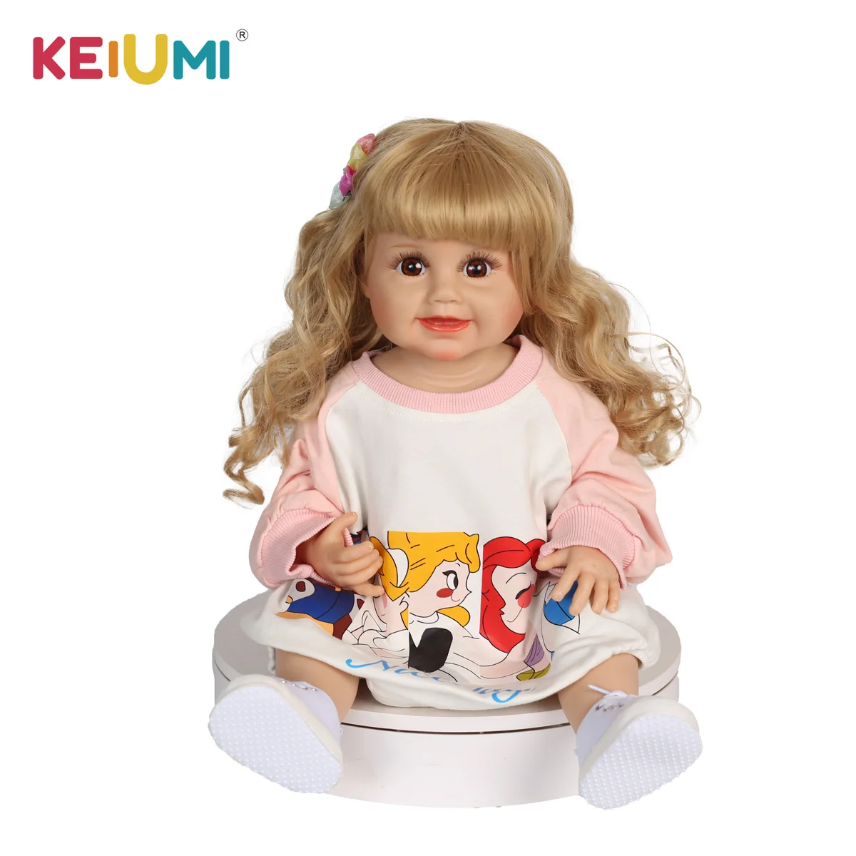 

KEIUMI Smiling Face Doll 55 cm Silicone Vinyl Reborn Baby Doll Bebe Reborn Toys Birthday Gifts For Child