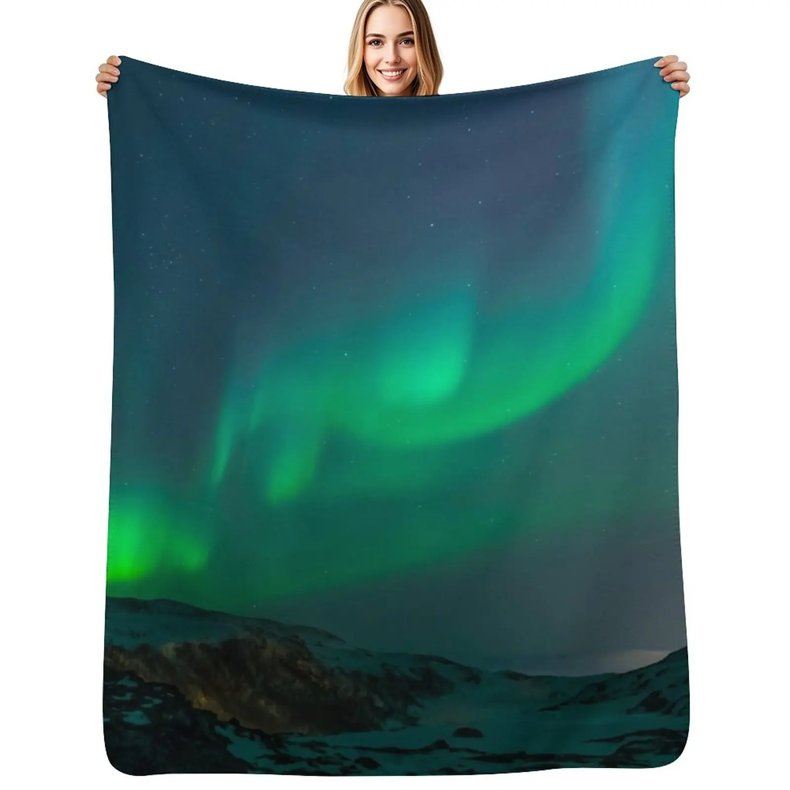 

Northern lights Throw Blanket Sofa Quilt Softest Beach Blankets