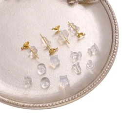 About50-200Pcs Transparent Bullet Five Pointed Star Burger Ear Plug Ear Plug Anti Allergic Plastic Silicone Ear Plug DIY Handmad