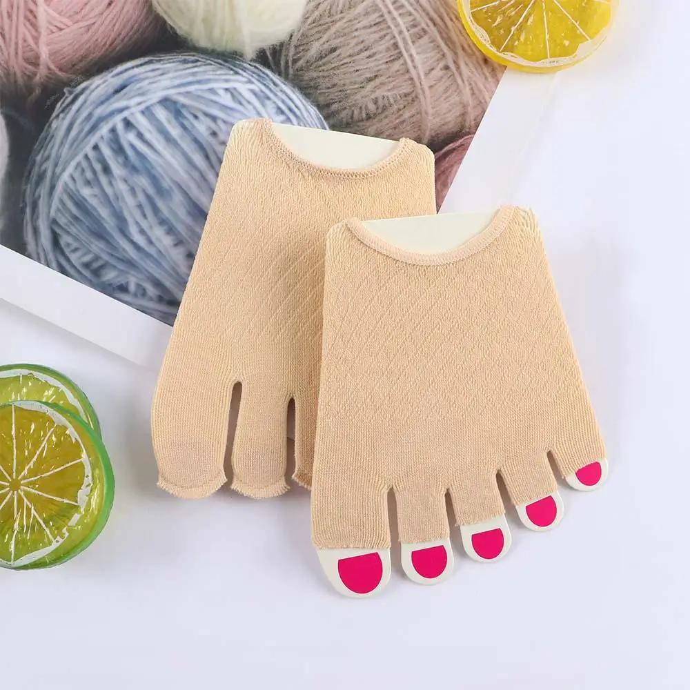 Elastic Thin Women Mesh Summer Cotton Sock Slippers Open Toe Socks Half Palm Socks