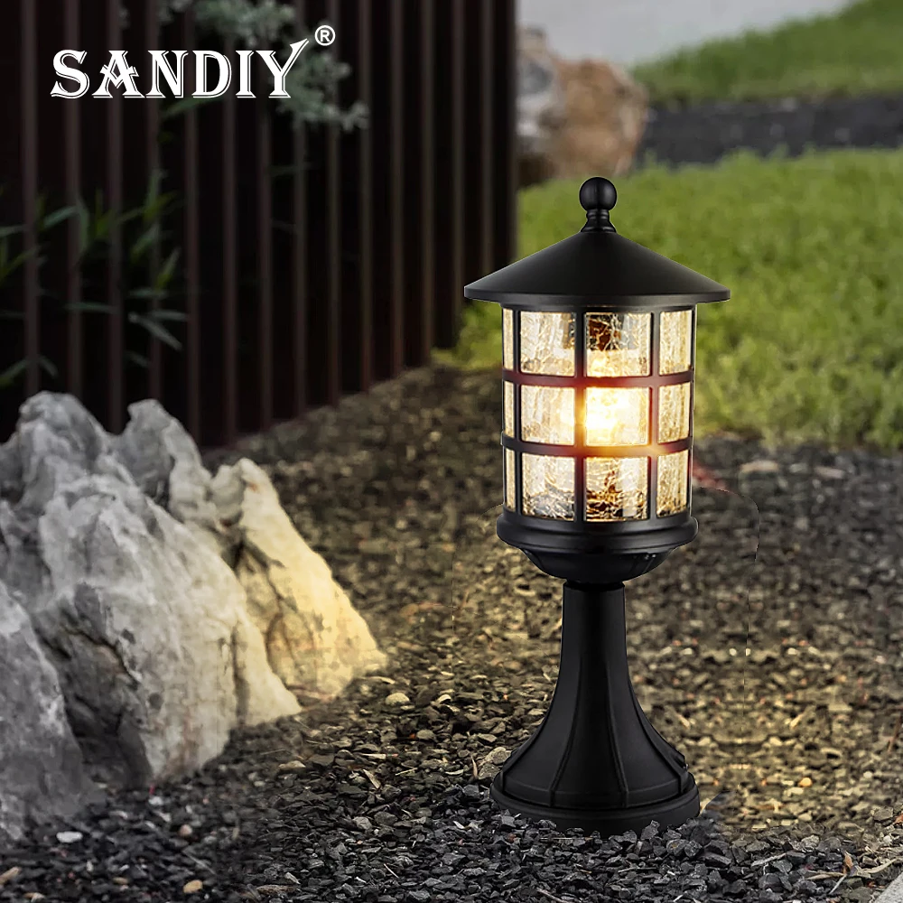 Outdoor Pillar Light Porch Wall Lamps Retro Standing Vintage Chandelier Led Lighting for House Gate Patio Aisle Exterior Sconce