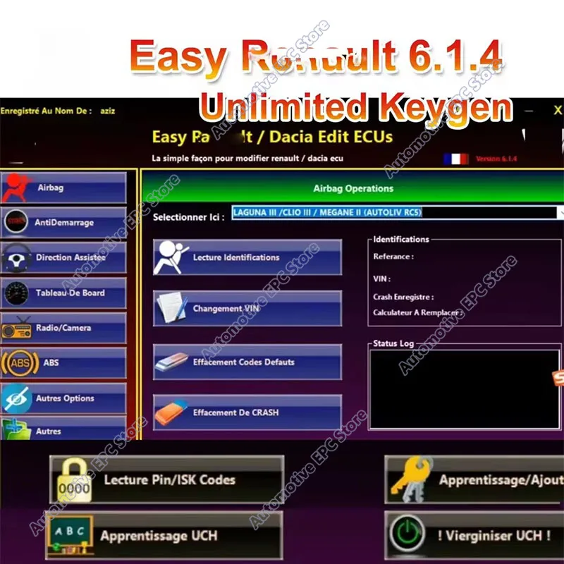 New Car Maintenance Easy Renaul 6.1.4 for obd2 scanner ECU Programmer Clear Crash Airbag Card Key UCH Cleaner WorK with Renolink