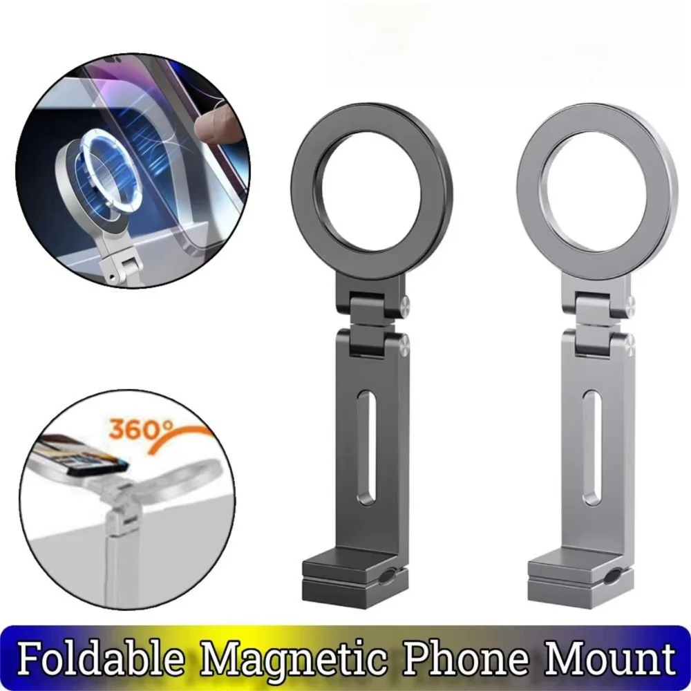 New Universal Magnetic Phone Holder 360° Rotation Foldable Car Stand Adjustable Hook Mount Stands