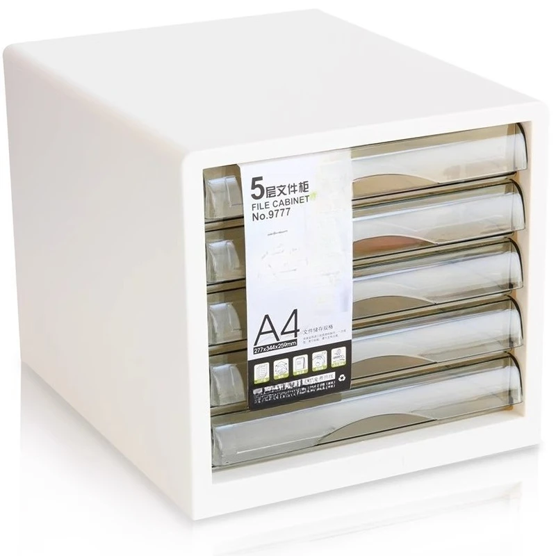 White Five Layer Filing Cabinet for Office and Home Use, Convenient and Tidy for Organization and Storage