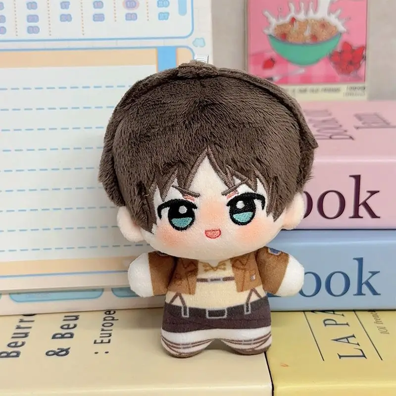 10cm Cotton Doll Pendants COS Anime Attack On Titan Eren Mikasa Levi Hange Cute Plush Toys Cartoon Puppet Kids Adult's DIY Gifts