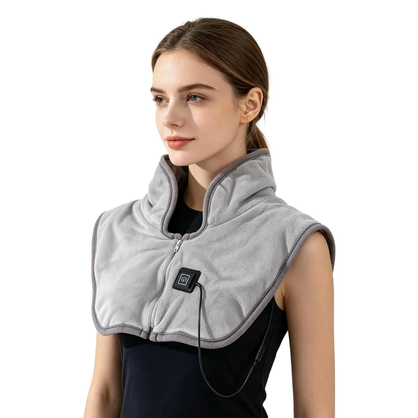 Heated Shawl USB Plug in Shoulder Neck Soft Wrap Warmer for Winter Neck Back Massager Washable Neck Heating Pad for Home Office