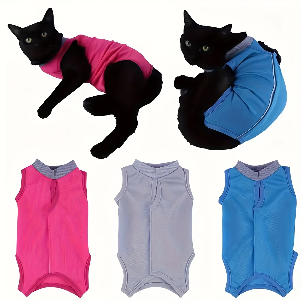 Combinaison neutre pour chat, combinaison de récupération confortable, réglable, Anti-léchage, vêtements de stérilisation, fournitures pour animaux de compagnie, gilet à sangle corporelle