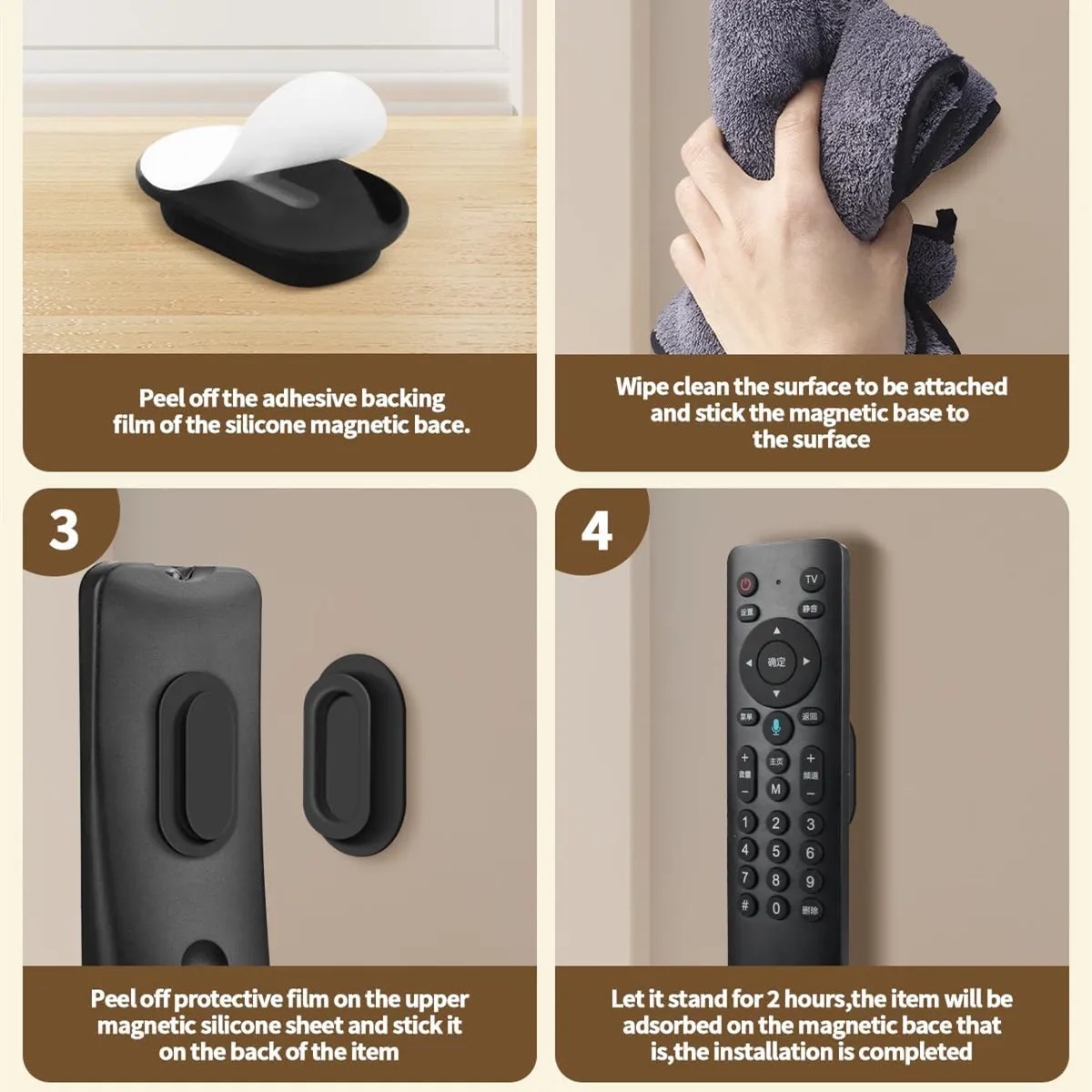 6 Pack Magnetic Remote Control Holder Wall Mount Soft Silicone Remote Control Caddy with Strong Adhesive Remote Holder image 4