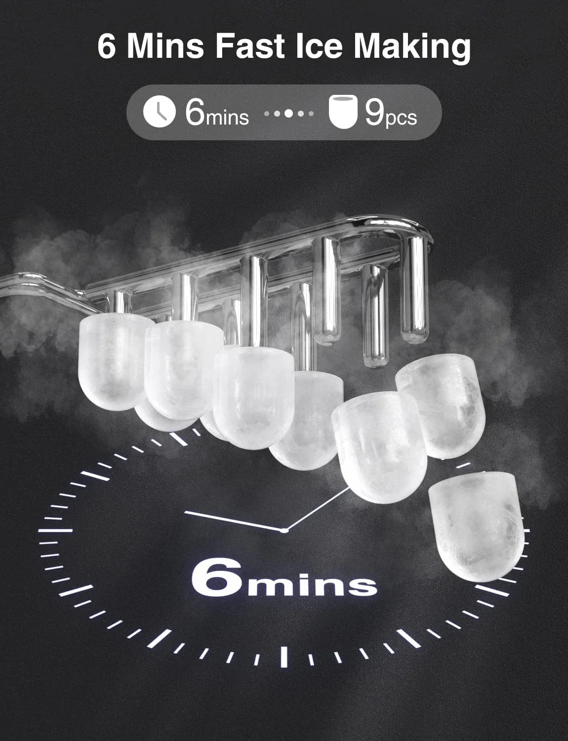 ith Quiet Operation, Portable Ice Maker for Home, Office, Bar, Party, RV, ETL Listed