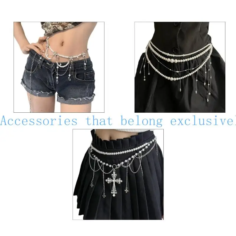 

31BB Unique Pearls Tassels Body Chain Waist Accessory for Adding to Your Wardrobe
