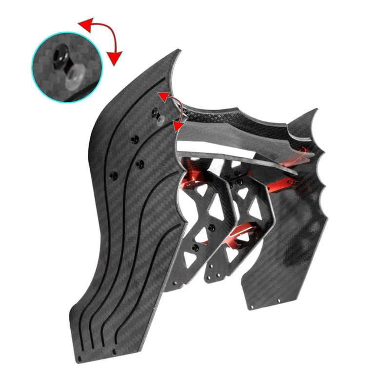 أداء مستقر - موزع ألياف الكربون يدعم أجزاء ترقية السيارة ARRMA F1 LIMITLESS 1/7 RC باللون الأحمر