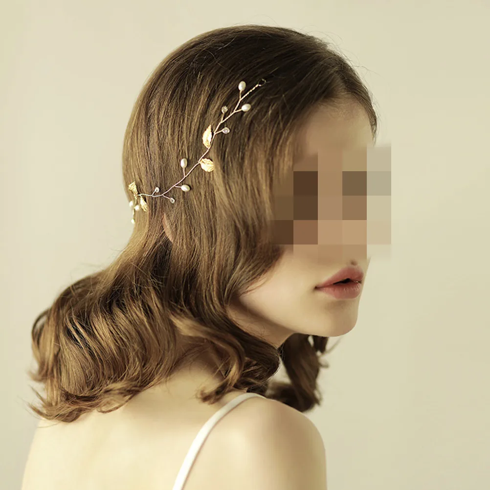 

1Pcs Elegant Gold Leaf Bridal Headband Hair Accessory for Weddings Parties Celebrations