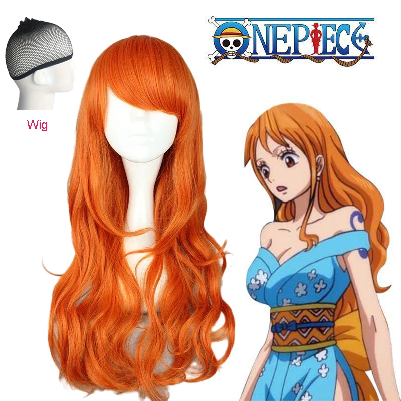 

Nami Cosplay Wig Wano 2 Years Later Orange Long Curly Heat Resistant Synthetic Hair Women Carnival Party Anime Cosplay Wig Prop