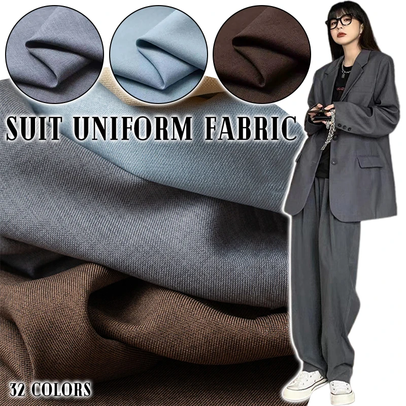50x150cm Polyester Wrinkle-Resistant Fabric Suit Uniform Material for Men Women DIY Work Coats Jackets Durable Clothing Fabric