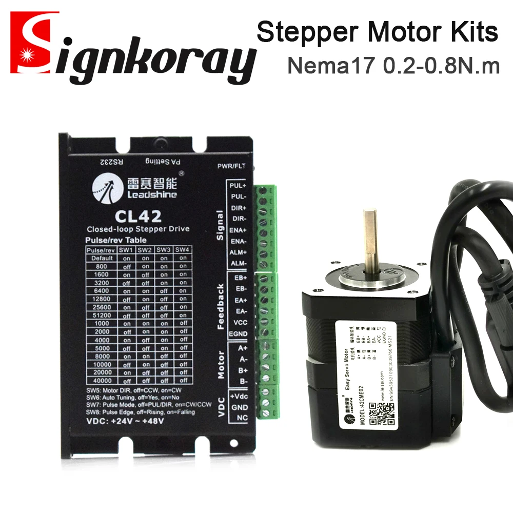 SignkoRay Leadshine NEMA17 2Phase Stepper Motor 42CME02 0.2N.m 42CME04 0.4N.m 42CME06 0.6N.m 42CME08 0.8N.m Stepper Driver CL42