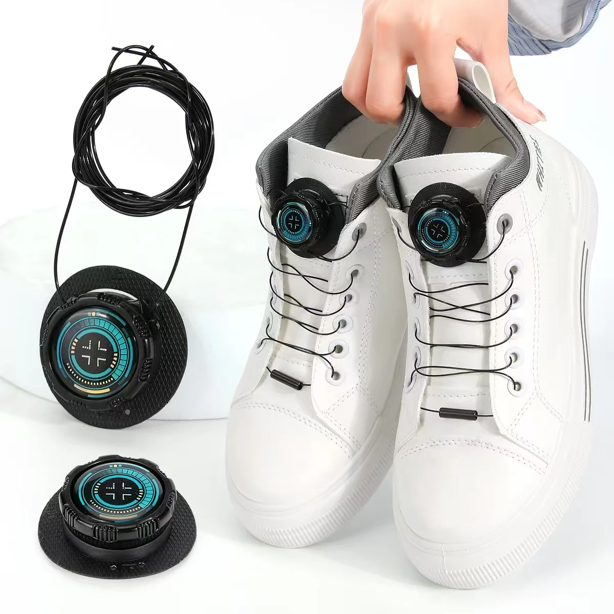 نموذج جديد من أبازيم الأحذية الدوارة، إكسسوارات الأحذية الرياضية، أربطة الحذاء الكسولة دون ربط مشبك، كاجوال للرجال والنساء بدون أربطة #3