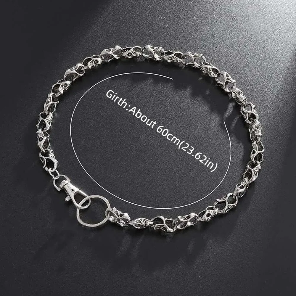 Jeans Decor Cool Skull Pants Chain Adjustable Silver Men's Jeans Chain Jewelry Accessories Hip-hop Punk Alloy Waist Decor Couple