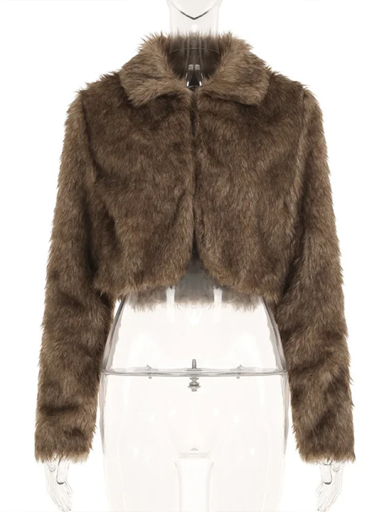 

Женское короткое пальто из искусственного меха в стиле ретро, уличное украшение, мини-юбка для тела, женская осенне-зимняя юбка 2025 года, комплект из лисьей кожи, комплект из 2 предметов