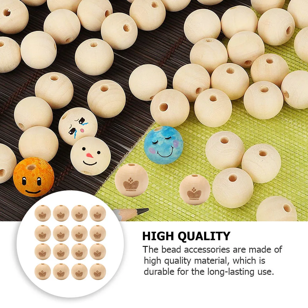 

50Pcs Loose Wooden Beads Premium DIY Bead Accessories for Handicraft Jewelry Stringing Decoration Pendant DIY Wooden Bead