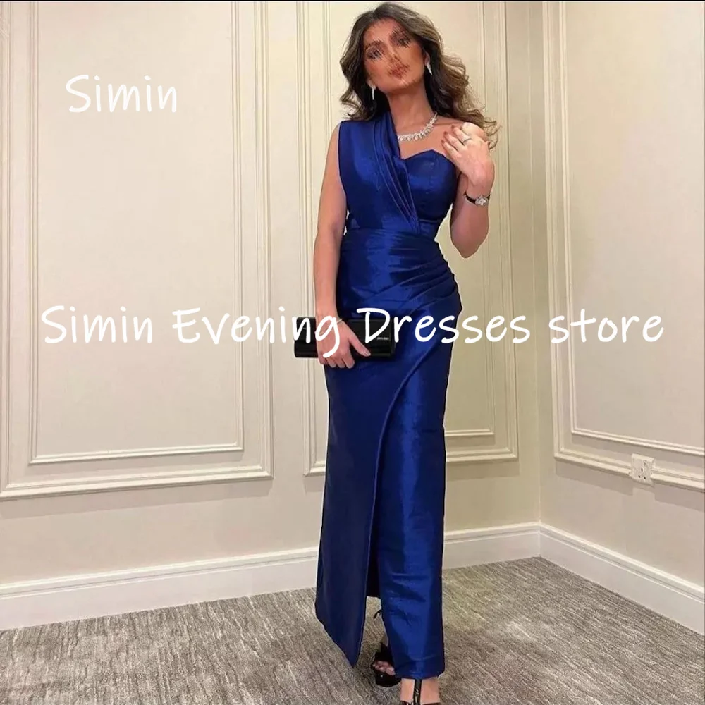 

Simin Satin Mermaid One-shoulder Populer Ruffle Formal Prom Gown Ankle-length Evening Elegant Party dresses for women 2023