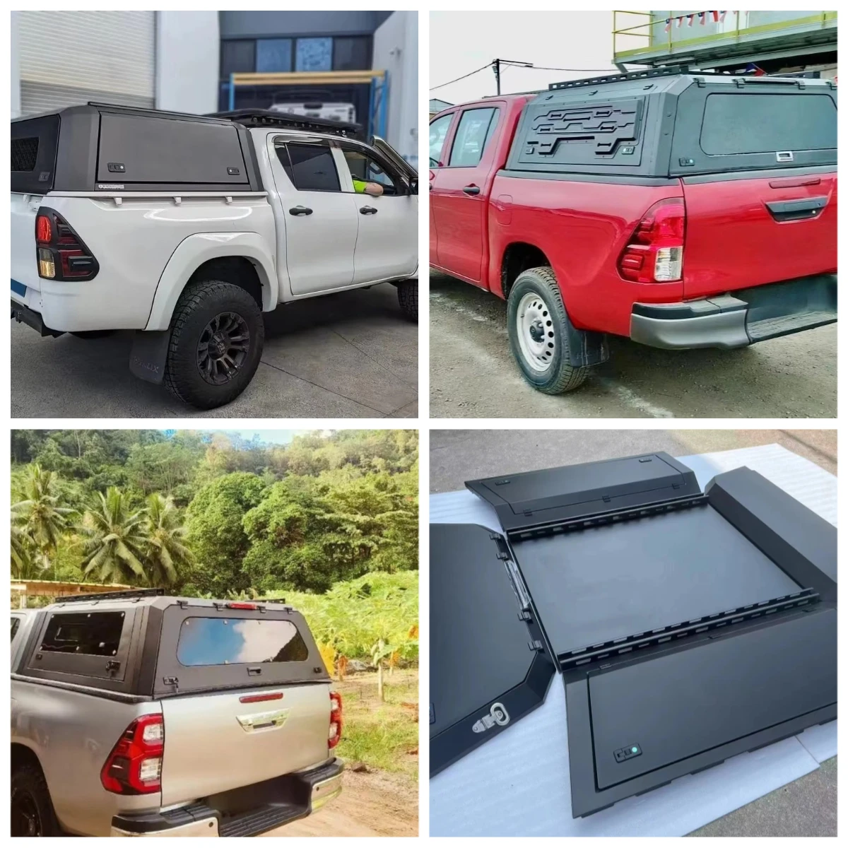 

Hard Aluminum Canopy Over Rail Middle-east Version Hilux Camper Waterproof Heavy-duty Pickup Truck Top Cover Non-glue Assembly