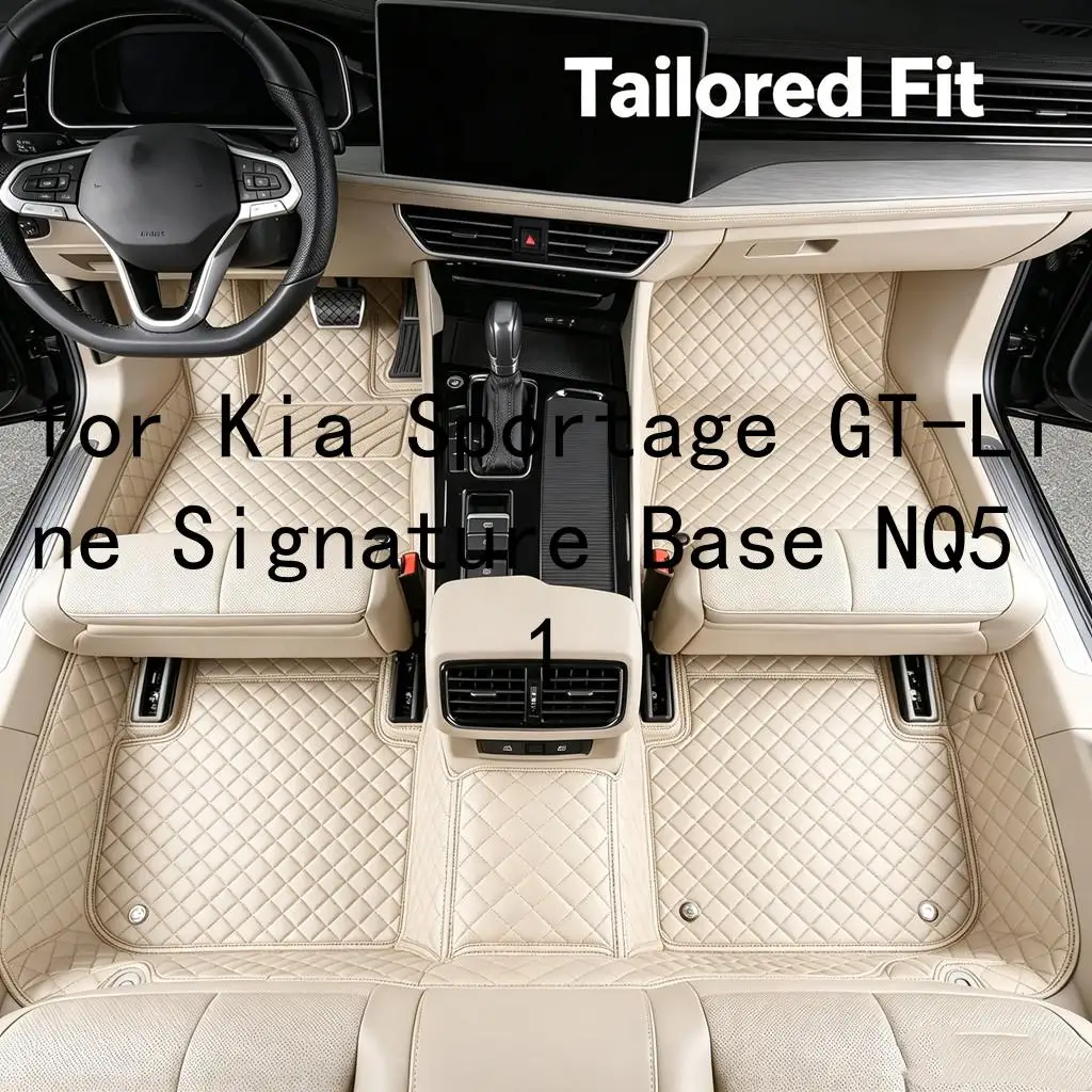 Auto 3D Maßgefertigte Fußmatten Komplettset Passend für Kia Sportage GT-Line Signature Base NQ5 1.6 2022-heute 5-Sitzer Wasserdicht Rutschfest Verschleißfest Leder-Fußmatten Auto-Innenausstattung 7523