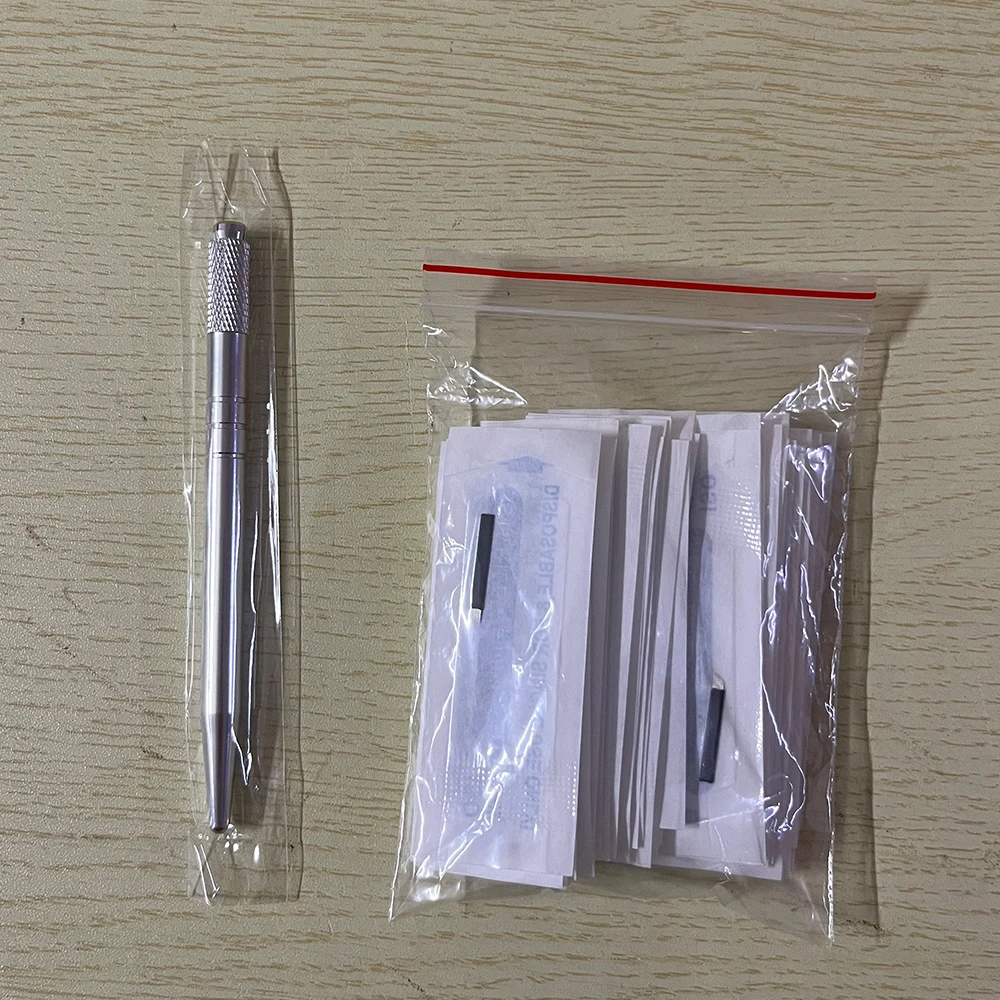 Eyebrow Tattoo Kit with Microblading Tattoo Manual Pen Microblading Needle 12 Pins for Permanent Makeup Tattoo Accessories