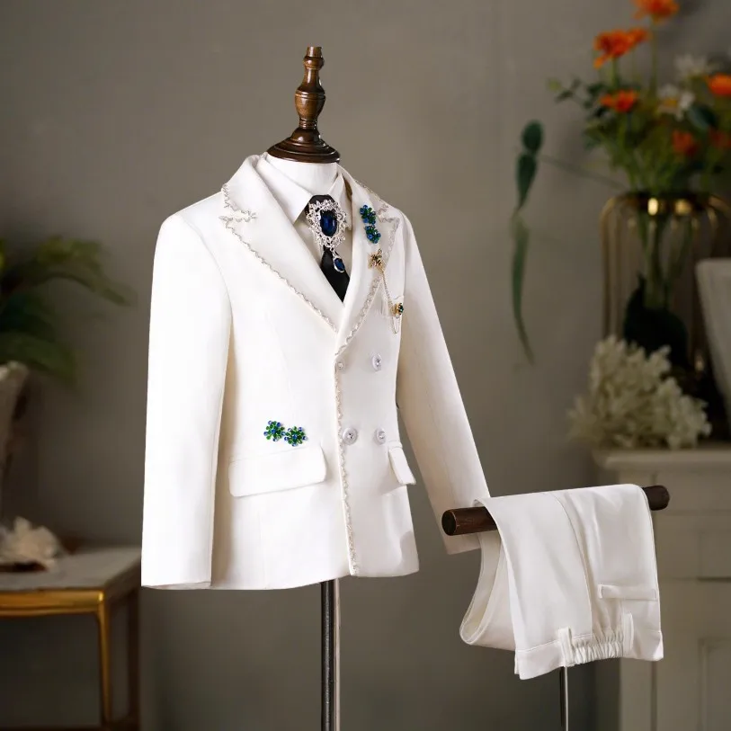 Blazer-Anzug für Kleinkinder bis Teenager, 6-teiliges Gentleman-Outfit für Hochzeit, Geburtstag, Abschlussball, A4791, Abschlussanzug, Vestidos – Detail 4