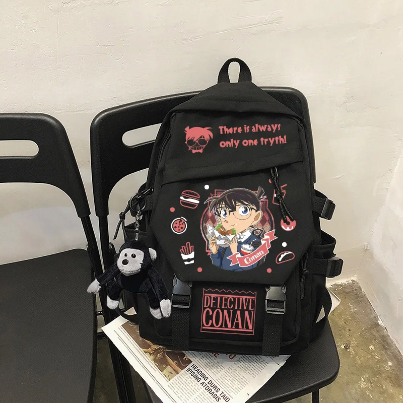 Conan ransel tas sekolah lucu pelajar Kawaii anak perempuan anak laki-laki mode Laptop tas buku Anime