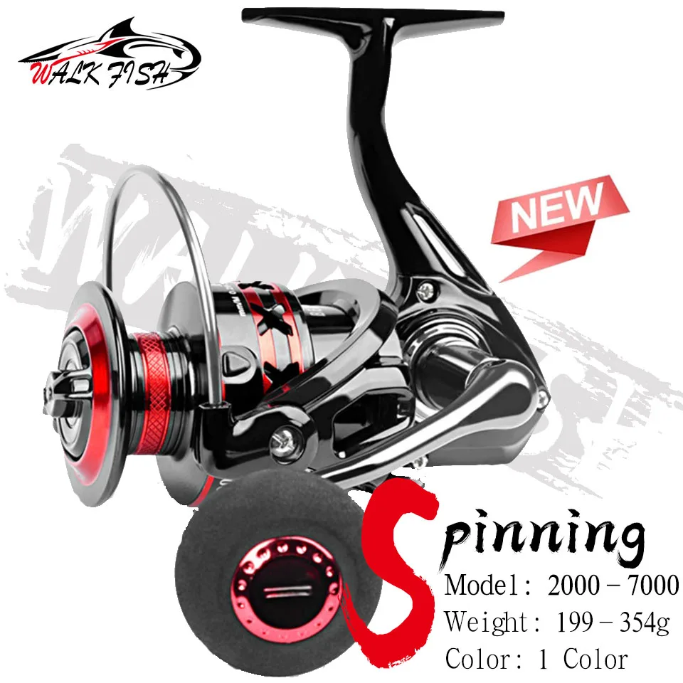 

WALK FISH FS2000-7000 5.0:1 Gear Ratio High Speed Fishing Reel Water Resistance 8KG Max Drag Spinning Reel Carp Fishing Reel